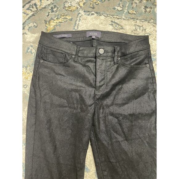 NYDJ ALINA SKINNY BLACK PANTS JEGGINGS SIZE 2 - Picture 5 of 9